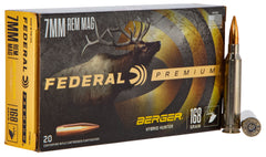 Federal PR7BCH1 Premium Berger Hybrid Hunter 7mm Rem Mag 168 gr Berger Hybrid Hunter 20 Bx/ 10 Cs