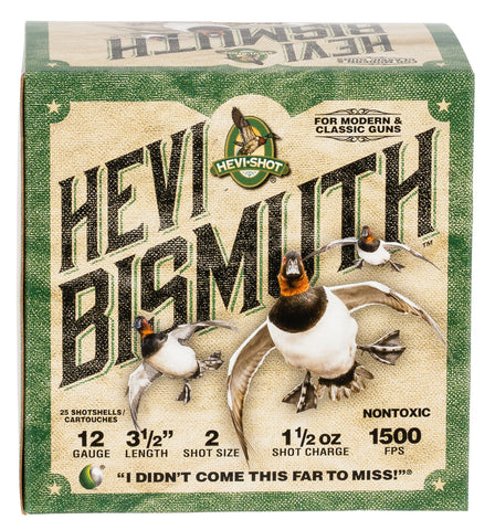 Hevishot 14502 Hevi-Bismuth Waterfowl 12 Gauge 3.50" 1 1/2 oz 2 Shot 25 Bx/ 10 Cs