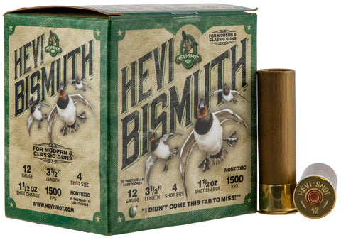Hevishot 14504 Hevi-Bismuth Waterfowl 12 Gauge 3.50" 1 1/2 oz 4 Shot 25 Bx/ 10 Cs