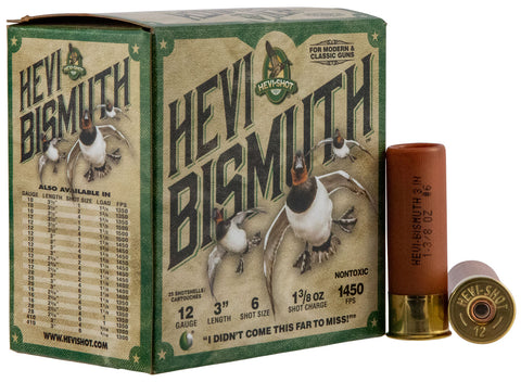 Hevishot 14006 Hevi-Bismuth Waterfowl 12 Gauge 3" 1 3/8 oz 6 Shot 25 Bx/ 10 Cs