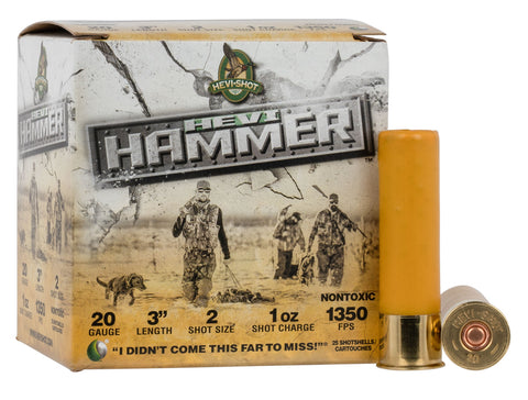 Hevishot 29002 Hevi-Hammer  20 Gauge 3" 1 oz 2 Shot 25 Bx/ 10 Cs