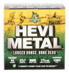 Hevishot 37508 Hevi-Metal Longer Range 10 Gauge 3.50" 1 3/4 oz BBB Shot 25 Bx/ 10 Cs