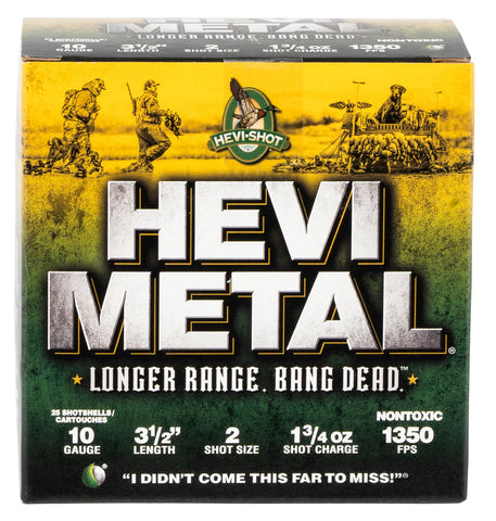 Hevishot 37502 Hevi-Metal Longer Range 10 Gauge 3.50" 1 3/4 oz 2 Shot 25 Bx/ 10 Cs