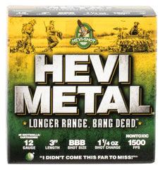 Hevishot 38008 Hevi-Metal Longer Range 12 Gauge 3" 1 1/4 oz BBB Shot 25 Bx/ 10 Cs