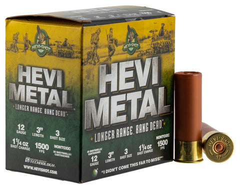 Hevishot 38003 Hevi-Metal Longer Range 12 Gauge 3" 1 1/4 oz 3 Shot 25 Bx/ 10 Cs