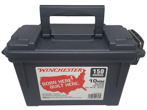 Winchester Ammo USA10MMAC USA  10mm Auto 180 gr Full Metal Jacket (FMJ) 150 Bx/ 2 Cs (Ammo Can)