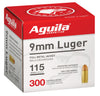 Aguila 1E097700 9mm Luger  115 gr Full Metal Jacket (FMJ) 300 Bx - Aguila - View 1