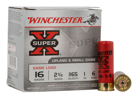 Winchester Ammo XU166 Super-X Game Load 16 Gauge 2.75" 1 oz 6 Shot 25 Bx/ 10 Cs