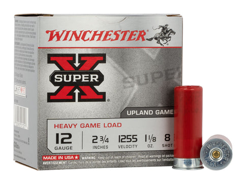 Winchester Ammo XU12H8 Super-X Heavy Game Load 12 Gauge 2.75" 1 1/8 oz 8 Shot 25 Bx/ 10 Cs