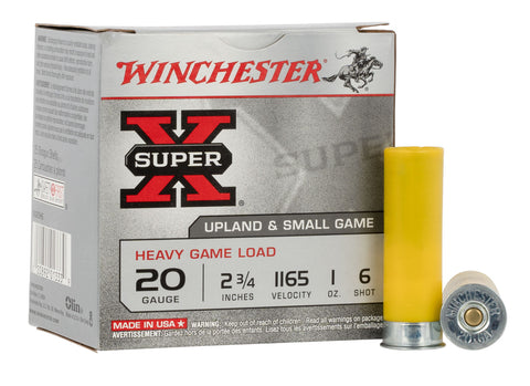 Winchester Ammo XU20H6 Super-X Heavy Game Load 20 Gauge 2.75" 1 oz 6 Shot 25 Bx/ 10 Cs