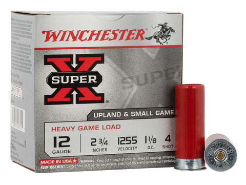 Winchester Ammo XU12H4 Super-X Heavy Game Load 12 Gauge 2.75" 1 1/8 oz 4 Shot 25 Bx/ 10 Cs