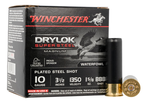 Winchester Ammo XSC10BBB Drylock Super Steel Magnum 10 Gauge 3.5" 1 5/8 oz BBB Shot 25 Bx/ 10 Cs