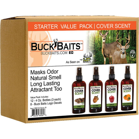 Buck Baits Cover Scent Starter Kit Pine/ Acorn/ Apple/ Persimmon 3 oz. ea.