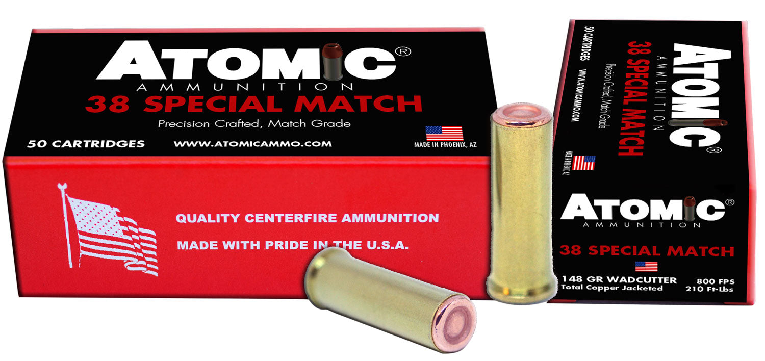 38 Special Ammo - Atomic Match Hollow Base Wadcutter Atomic Match Hollow Base Wadcutter Ammo