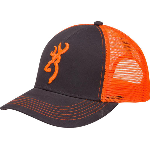 Browning Flashback Hat Charcoal/Neon Orange