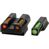 HIVIZ LiteWave H3 Tritium Express Handgun Sight Green/Orange Litepipes White Front Ring CZ 75,85