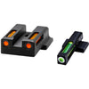 HIVIZ LiteWave H3 Tritium Express Handgun Sight Green/Orange Litepipes White Front Ring S&W EZ9 - Hiviz - View 1