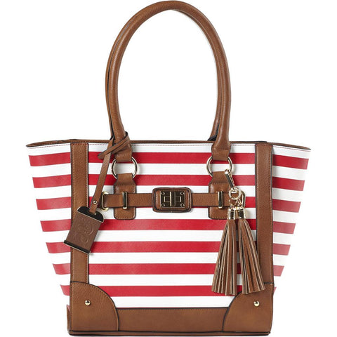 Bulldog Tote Style Conceal Carry Purse Cherry Stripe