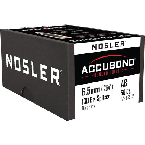 Nosler AccuBond Bullets 6.5mm 130 gr. Spitzer Point 50 pk.
