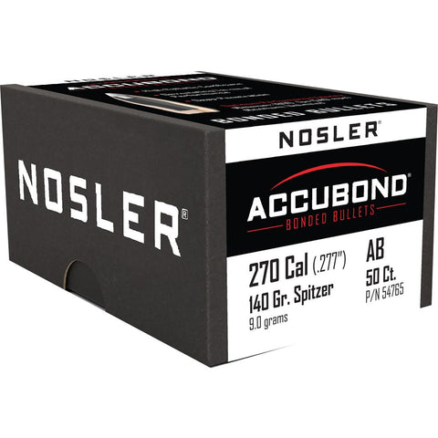 Nosler AccuBond Bullets .270 Cal. 140 gr. Spitzer Point 50 pk.