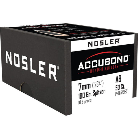 Nosler AccuBond Bullets 7mm 160 gr. Spitzer Point 50 pk.