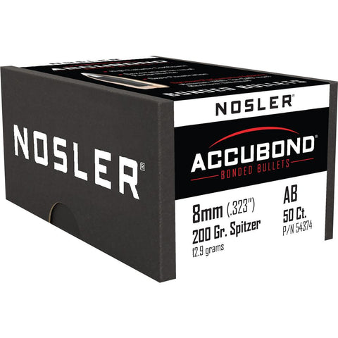 Nosler AccuBond Bullets 8mm 200 gr. Spitzer Point 50 pk.