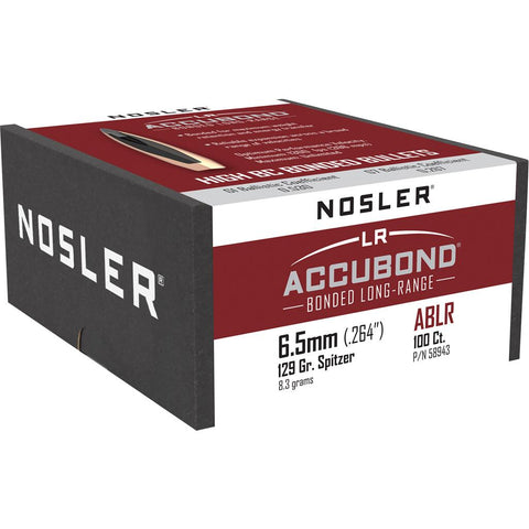 Nosler AccuBond Long Range Bullets 6.5mm 129 gr. Spitzer Point 100 pk.