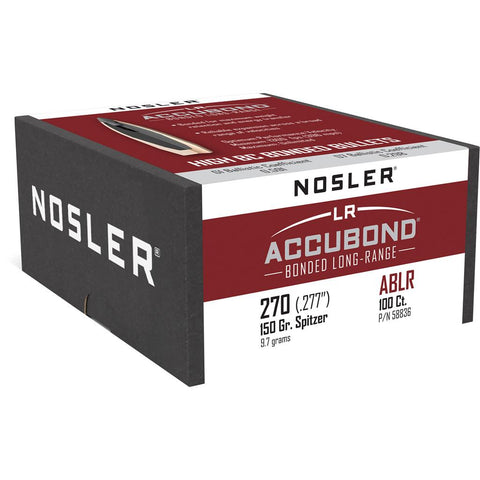 Nosler AccuBond Long Range Bullets .270 Cal. 150 gr. Spitzer Point 100 pk.