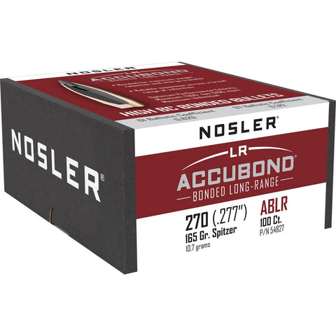 Nosler AccuBond Long Range Bullets .270 Cal. 165gr. Spitzer Point 100 pk.