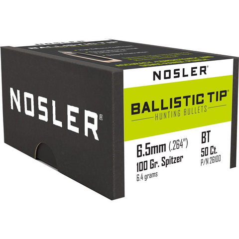 Nosler Ballistic Tip Hunting Bullets 6.5mm 100 gr. Spitzer Point 50 pk.