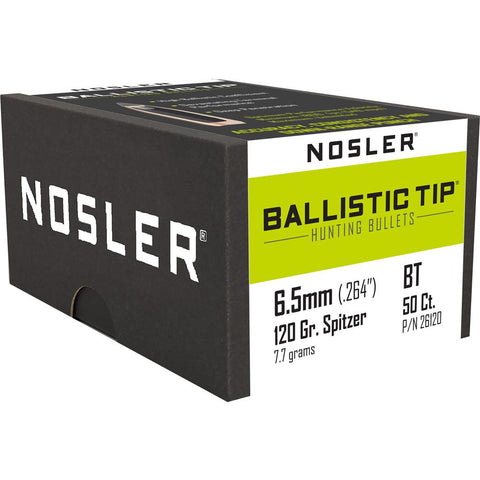 Nosler Ballistic Tip Hunting Bullets 6.5mm 120 gr. Spitzer Point 50 pk.