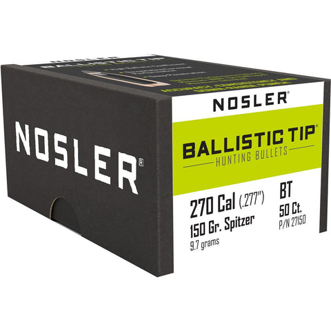 Nosler Ballistic Tip Hunting Bullets .270 Cal. 150 gr. Spitzer Point 50 pk.