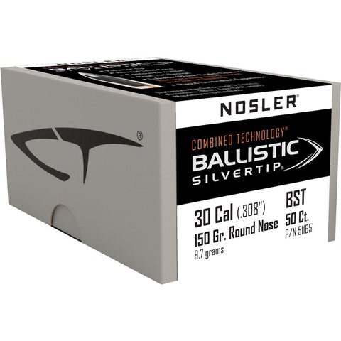 Nosler Ballistic Silvertip Hunting Bullets .30 Cal. 150 gr. Round Nose 50 pk.