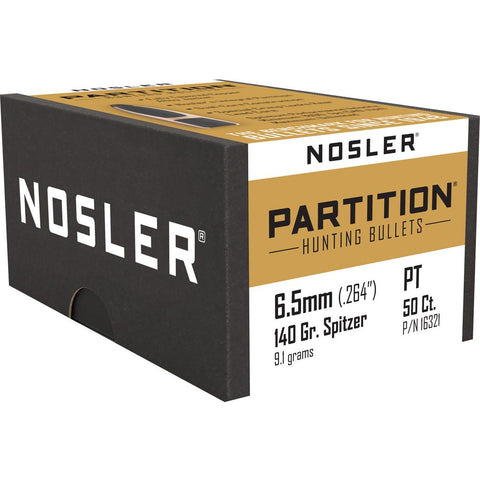 Nosler Partition Bullets 6.5mm 140 gr. Spitzer Point 50 pk.