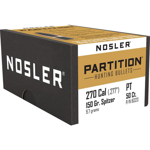 Nosler Partition Bullets .270 Cal. 150 gr. Spitzer Point 50 pk.