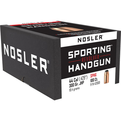Nosler Sporting Handgun Revolver Bullet .44 Cal. 300 gr. Jacketed Hollow Point 100 pk.