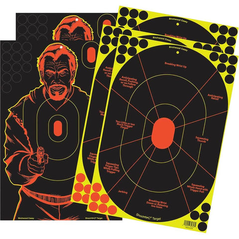 Birchwood Casey Shoot-N-C Target Combo Set 12x18 in. Bad Guy Silhouette and Handgun Trainer