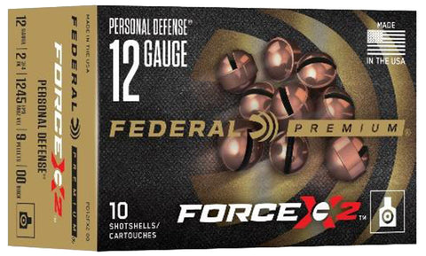 Federal PD12FX200 Force X2 12 Gauge 2.75" 9 Pellets 00 Buck Shot 10 Bx/ 5 Cs