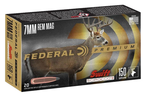Federal P7RSS1 Premium  7mm Rem Mag 150 gr Swift Scirocco II 20 Bx/ 10 Cs