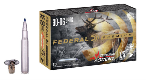 Federal P3006TA1 Premium  30-06 Springfield 175 gr Terminal Ascent 20 Bx/ 10 Cs