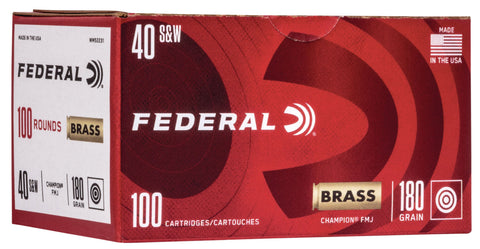 Federal WM52231 Champion Training 40 S&W 180 gr Full Metal Jacket (FMJ) 100 Bx/ 5 Cs