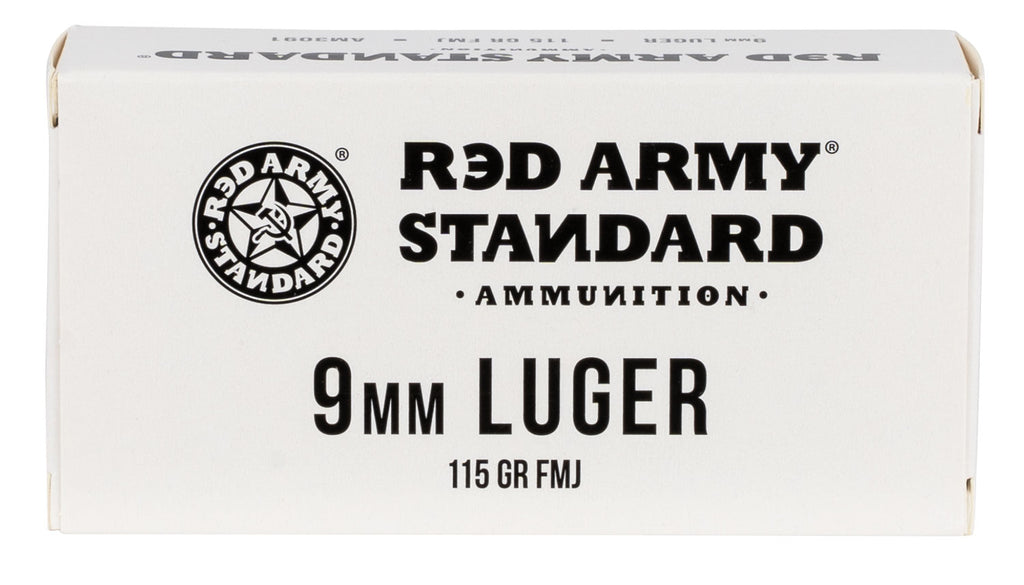 Red Army Standard AM3091 Red Army Standard  9mm Luger 115 gr Full Metal Jacket (FMJ) 50 Bx/ 20 Cs