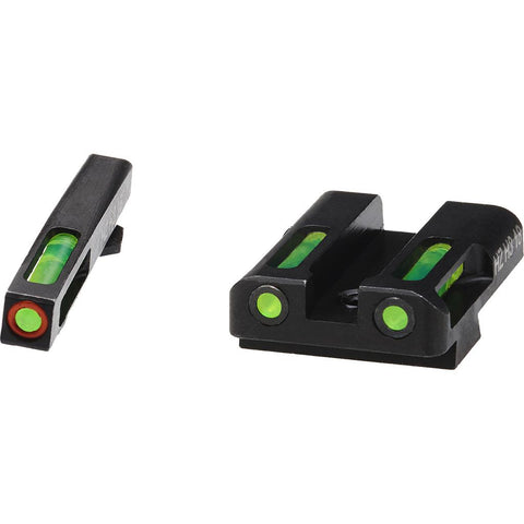 HIVIZ LiteWave H3 Handgun Sight  Glock 9mm/40S&W Green Litepipes Orange Front Ring