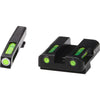 HIVIZ LiteWave H3 Handgun Sight  Glock 45/10mm Green Litepipes White Front Ring - Hiviz - View 1