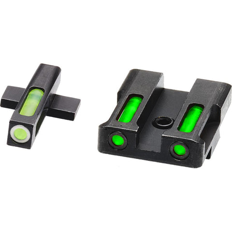 HIVIZ LiteWave H3 Handgun Sight  XD/XDS/XDE/XDM Green Litepipes White Front Ring