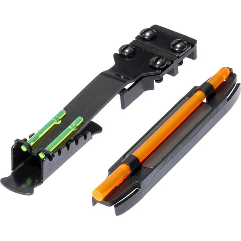 HIVIZ Narrow Magnetic Shotgun Front/Rear Sight   Shotgun Rib 7/32 to 21/64 Green Orange Litepipes