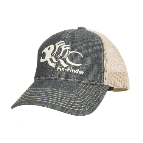 Fin-Finder Mesh Logo Hat Blue/Tan One Size