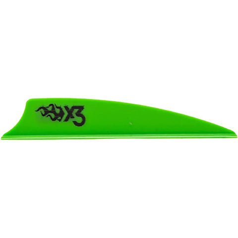 Bohning X3 Vanes Neon Green 2.25 in. 100 pk.