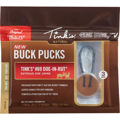Tinks Buck Pucks #69 Natural Scent Hangers 3 pk.