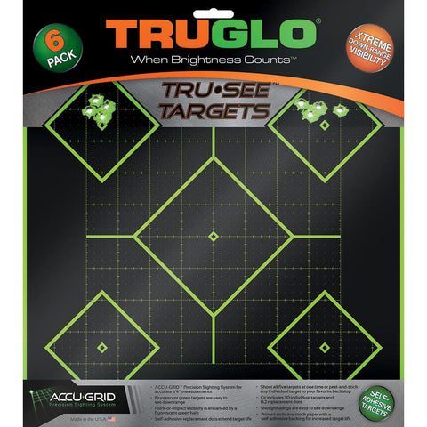 TruGlo TruSee Splatter 5-Diamond Target Green 12x12 6 pk.